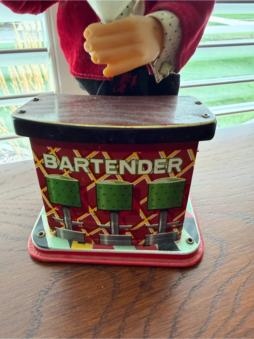 Rosko Tin Mechanical Bartender Vintage 1950s